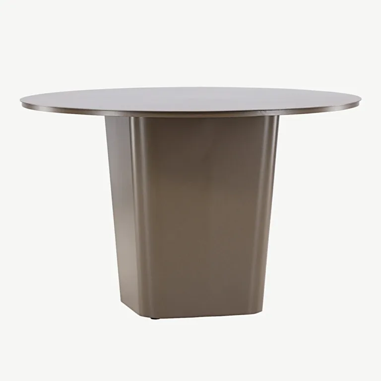Pruun ümmargune alumiiniumist söögilaud Santa Fe, ø120 cm - 6999-112