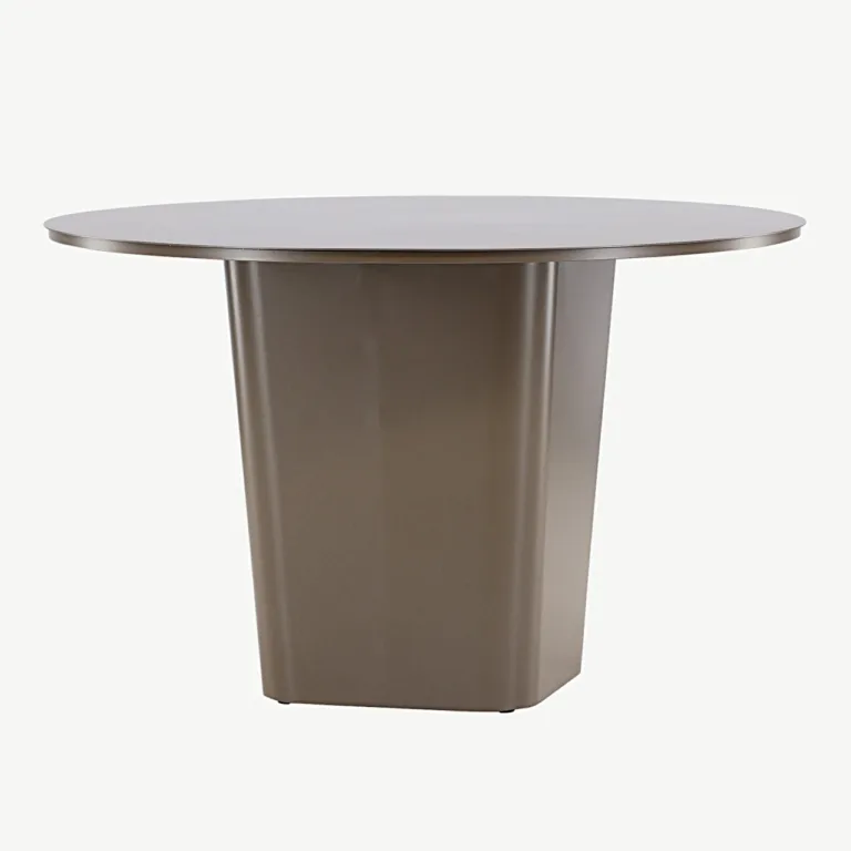 Pruun ümmargune alumiiniumist söögilaud Santa Fe, ø120 cm - 6999-112