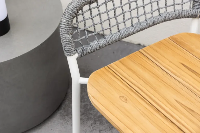 Amora lounge tool halli köiega, tiigipuust iste ja valge terasraam - 7182-101