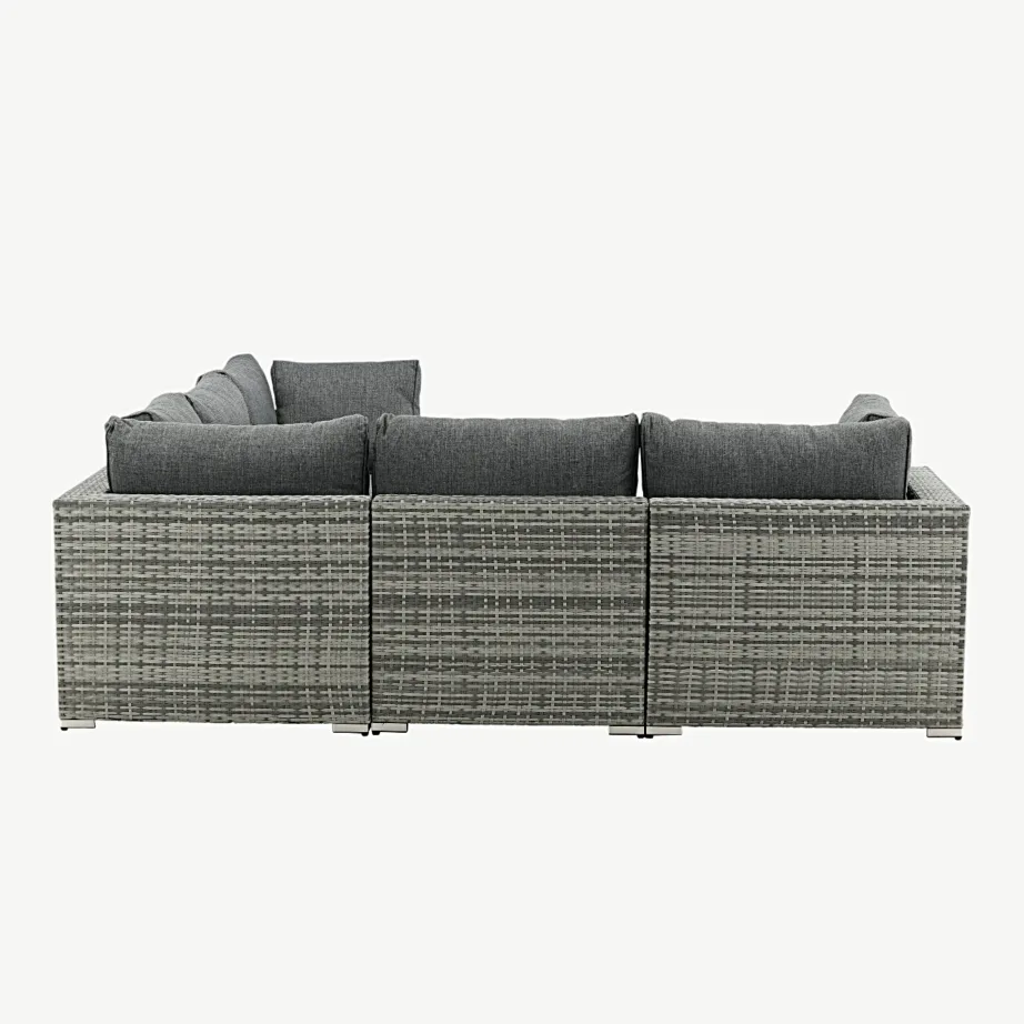 Amazon aianurgadiivan hallist kunstrotangist klaasplaadiga laua ja patjadega, 9240-004 – 4