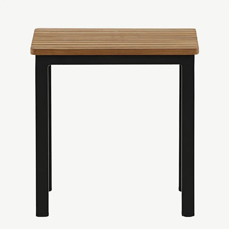 Tiigipuust abilaud Mexico mustade alumiiniumjalgadega, 40 × 40 cm - 9295-408
