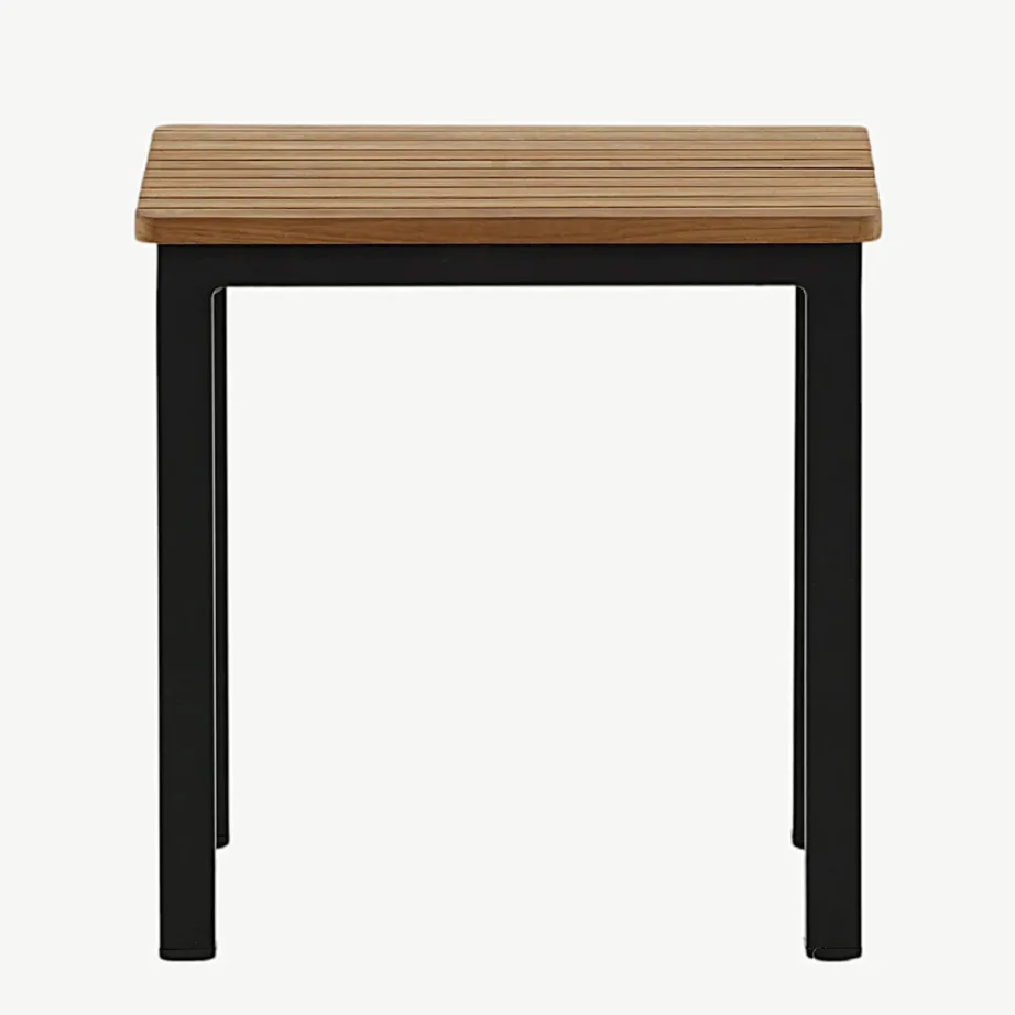 Tiigipuust abilaud Mexico mustade alumiiniumjalgadega, 40 × 40 cm, 9295-408 – 2