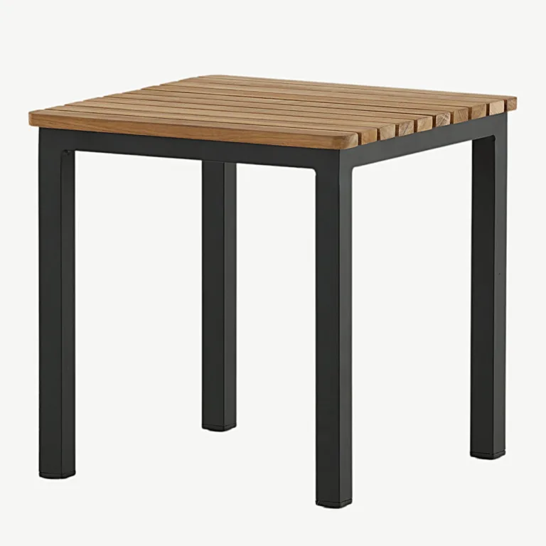 Tiigipuust abilaud Mexico mustade alumiiniumjalgadega, 40 × 40 cm - 9295-408