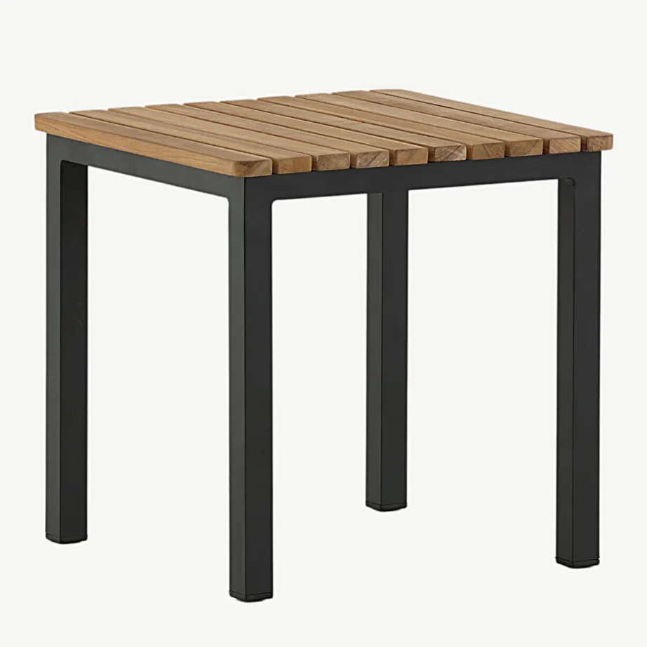 Tiigipuust abilaud Mexico mustade alumiiniumjalgadega, 40 × 40 cm, 9295-408 – 3