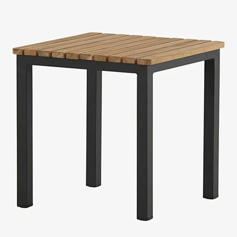 Tiigipuust abilaud Mexico mustade alumiiniumjalgadega, 40 × 40 cm - 9295-408