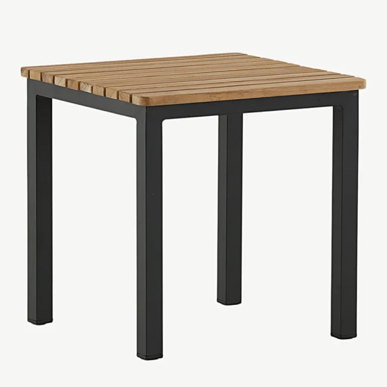 Tiigipuust abilaud Mexico mustade alumiiniumjalgadega, 40 × 40 cm - 9295-408