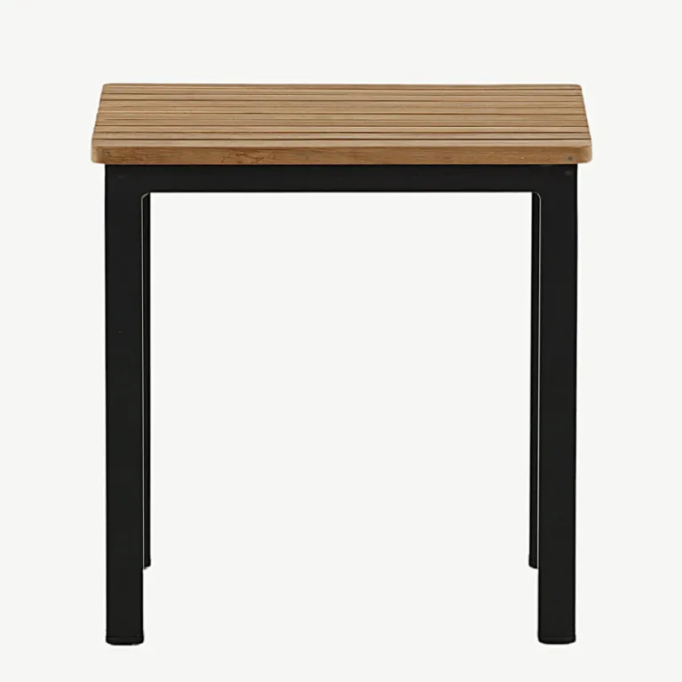 Tiigipuust abilaud Mexico mustade alumiiniumjalgadega, 40 × 40 cm - 9295-408