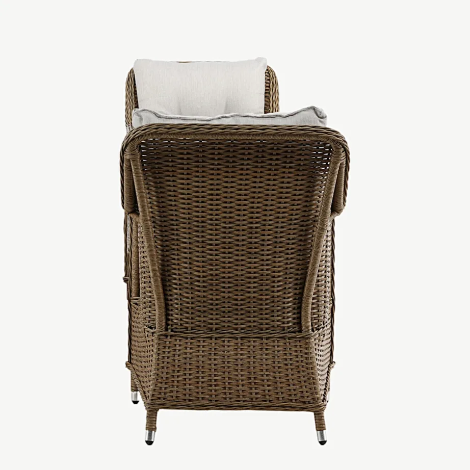 Vikelundi kunstrotangist aiamööblikomplekt klaaslaua ja beežide patjadega, 9306-009 – 2