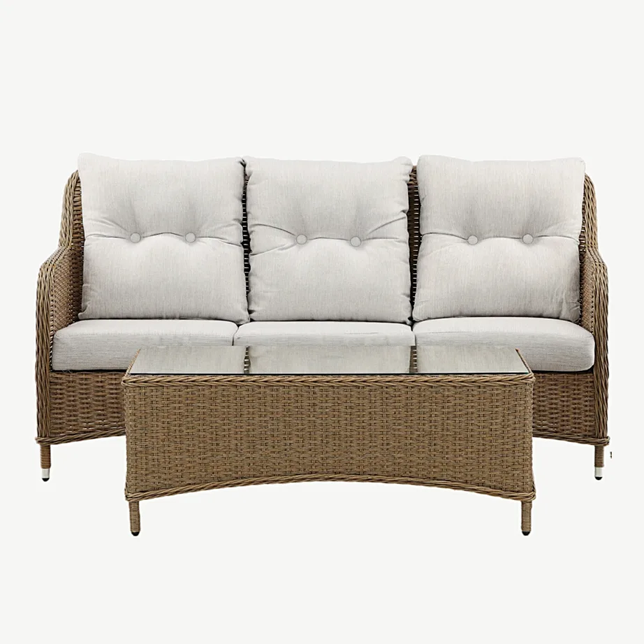 Vikelundi kunstrotangist aiamööblikomplekt klaaslaua ja beežide patjadega, 9306-009 – 7