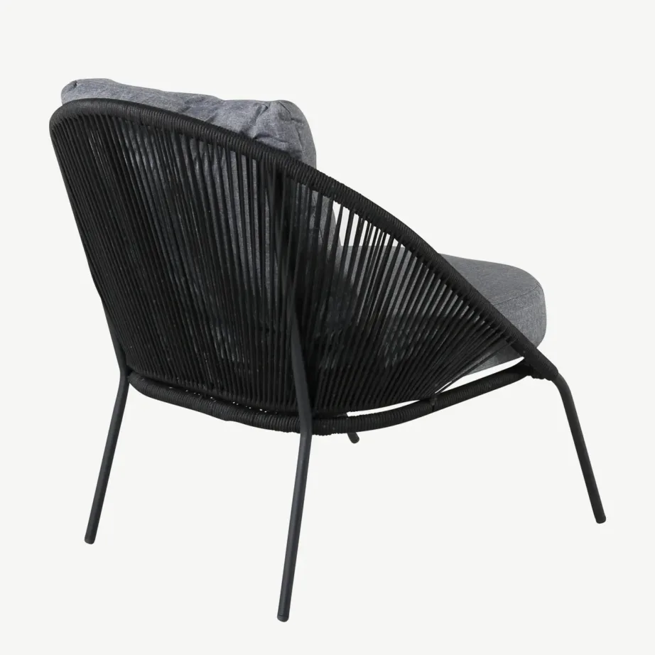 Lindos must lounge-tugitool polüesterköiest, hallide patjadega, 9317-022 – 3