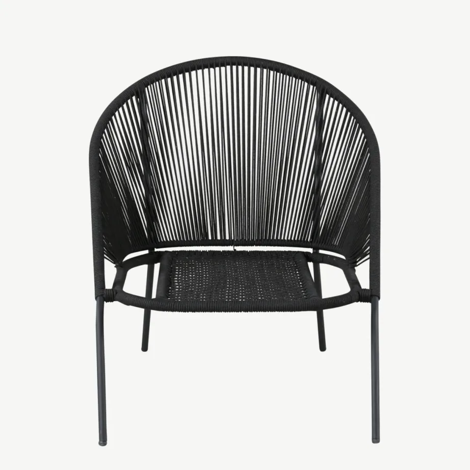 Lindos must lounge-tugitool polüesterköiest, hallide patjadega, 9317-022 – 5