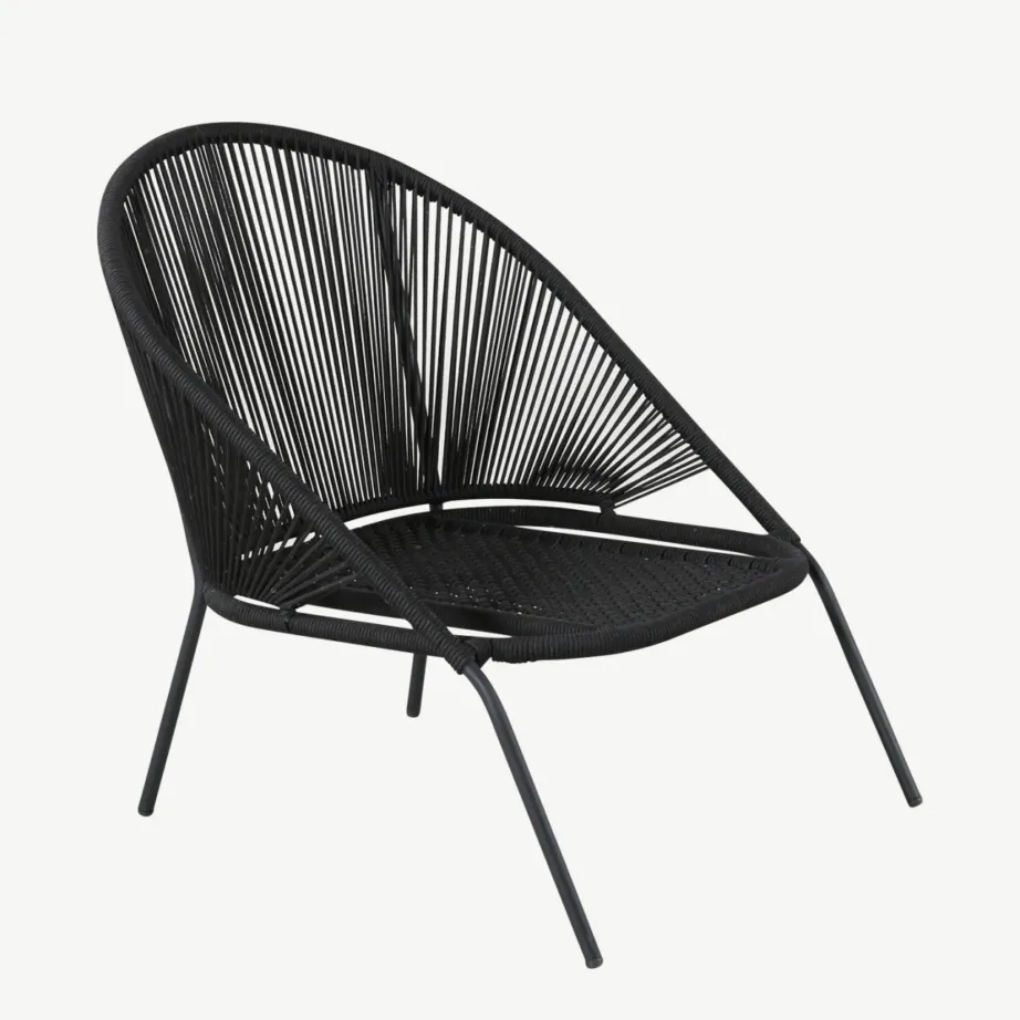 Lindos must lounge-tugitool polüesterköiest, hallide patjadega, 9317-022 – 6