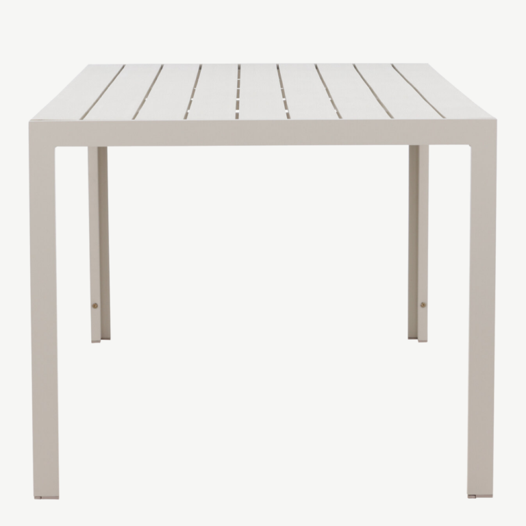 Beež ristkülikukujuline alumiiniumist õuesöögilaud Mirko (polüwood lauaplaat, 205x90 cm) - 9810-222