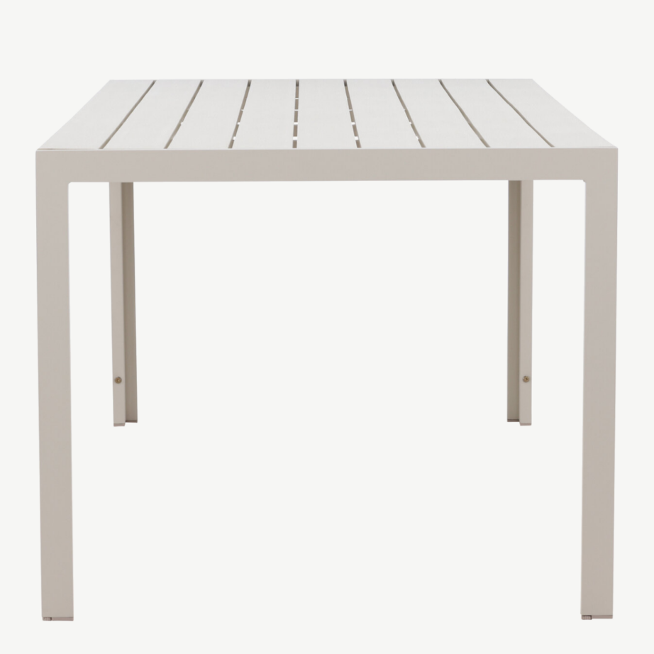 Beež ristkülikukujuline alumiiniumist õuesöögilaud Mirko (polüwood lauaplaat, 205×90 cm), 9810-222 – 2