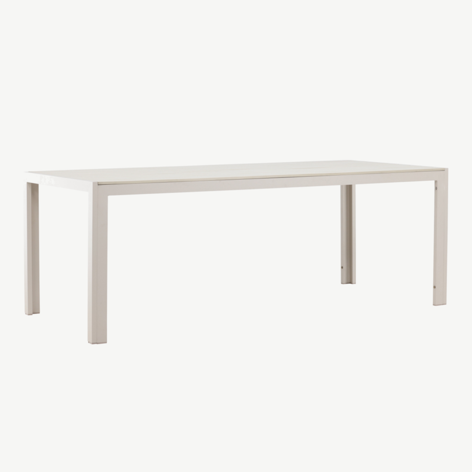 Beež ristkülikukujuline alumiiniumist õuesöögilaud Mirko (polüwood lauaplaat, 205×90 cm), 9810-222 – 3