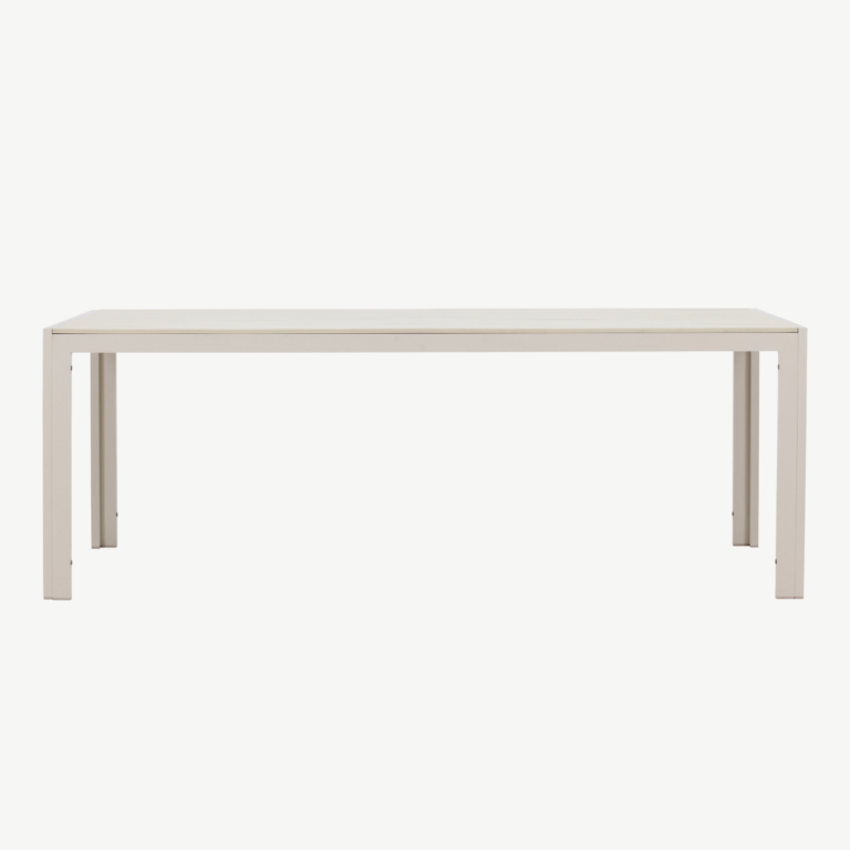 Beež ristkülikukujuline alumiiniumist õuesöögilaud Mirko (polüwood lauaplaat, 205x90 cm) - 9810-222