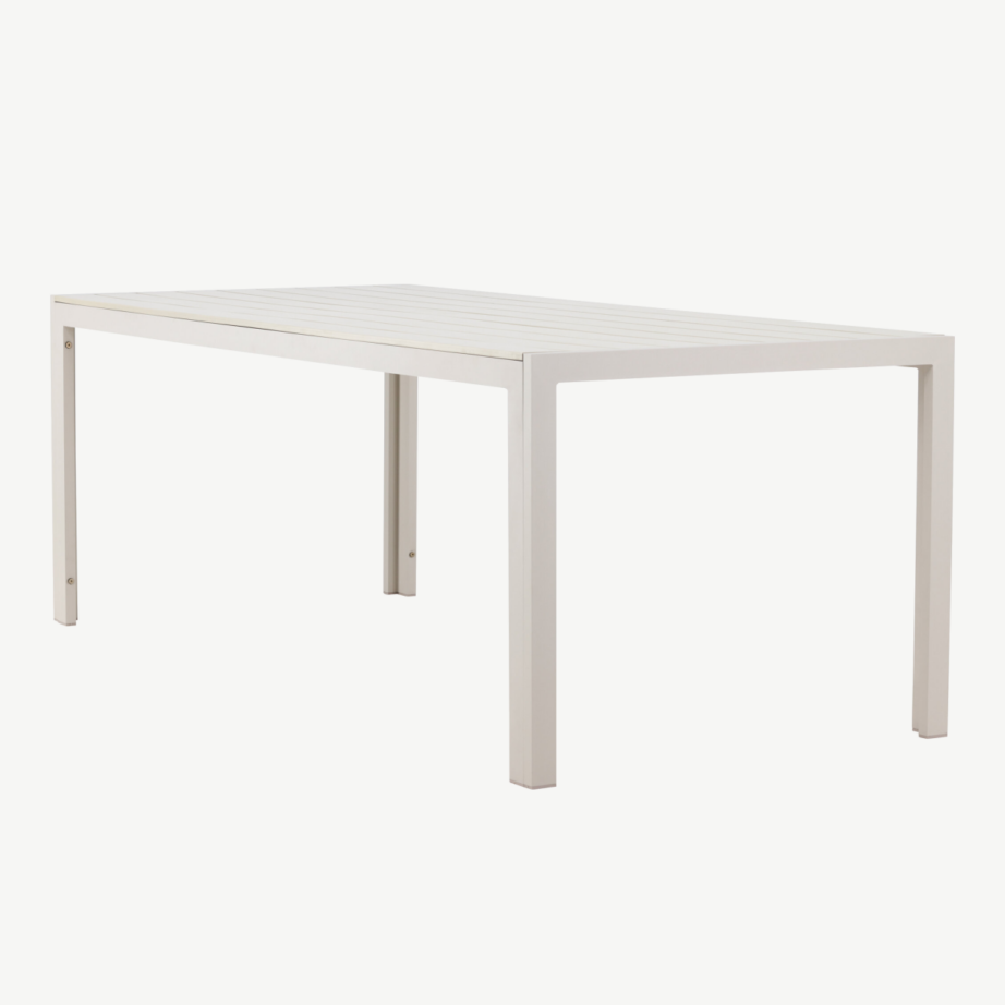 Beež ristkülikukujuline alumiiniumist õuesöögilaud Mirko (polüwood lauaplaat, 205×90 cm), 9810-222 – 6