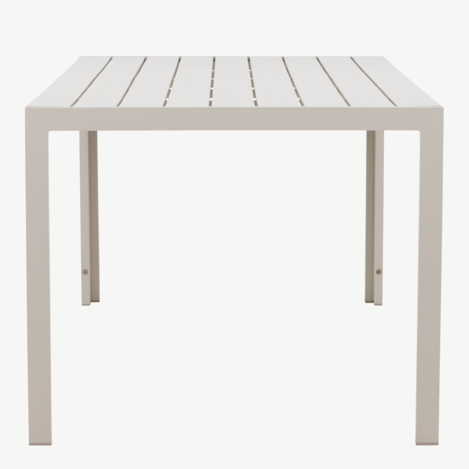Beež ristkülikukujuline alumiiniumist õuesöögilaud Mirko (polüwood lauaplaat, 205×90 cm), 9810-222 – 7