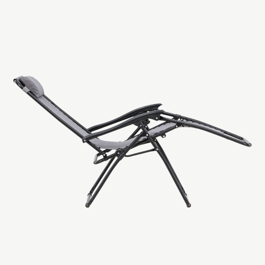 Reguleeritav kokkupandav lamamistool Vulcano (hall/must, terasraam, Oxford-kangas), 9811-999 – 4