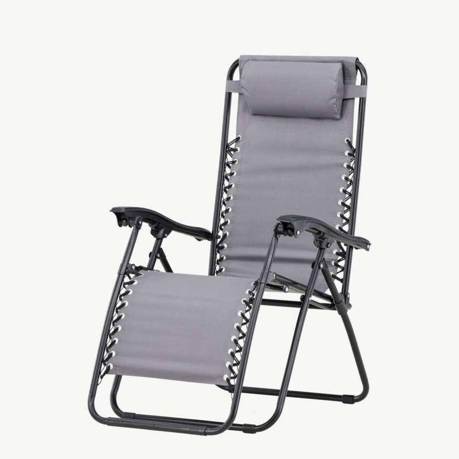 Reguleeritav kokkupandav lamamistool Vulcano (hall/must, terasraam, Oxford-kangas), 9811-999 – 6