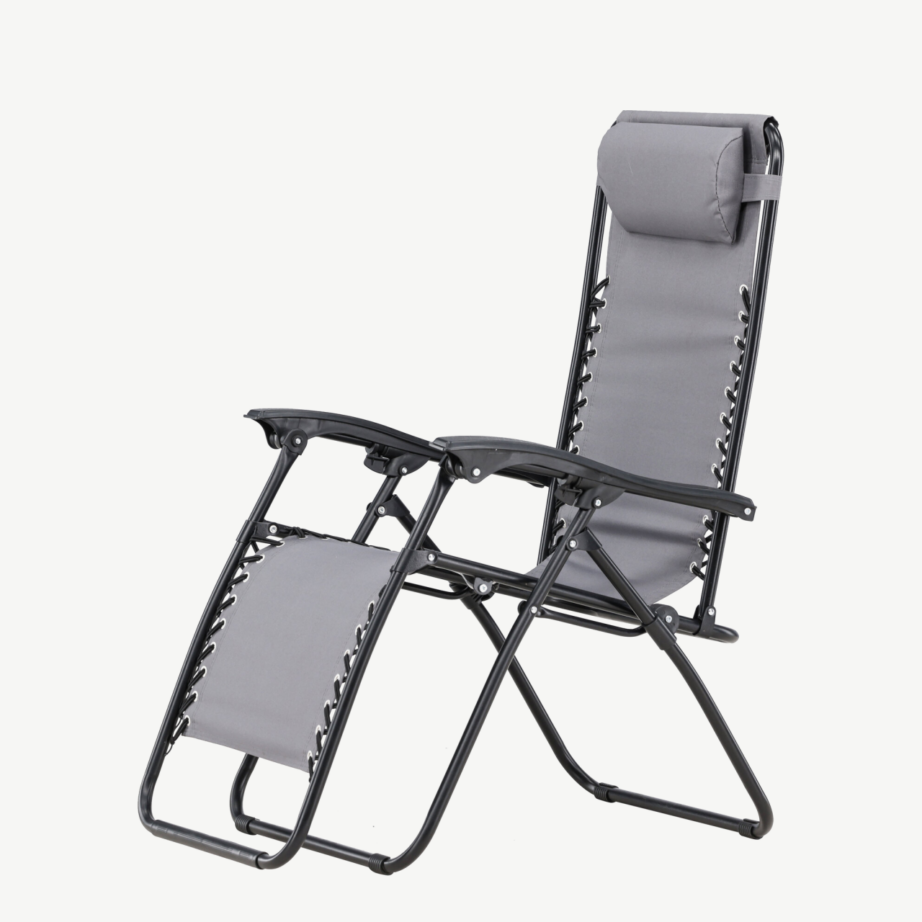 Reguleeritav kokkupandav lamamistool Vulcano (hall/must, terasraam, Oxford-kangas), 9811-999 – 7