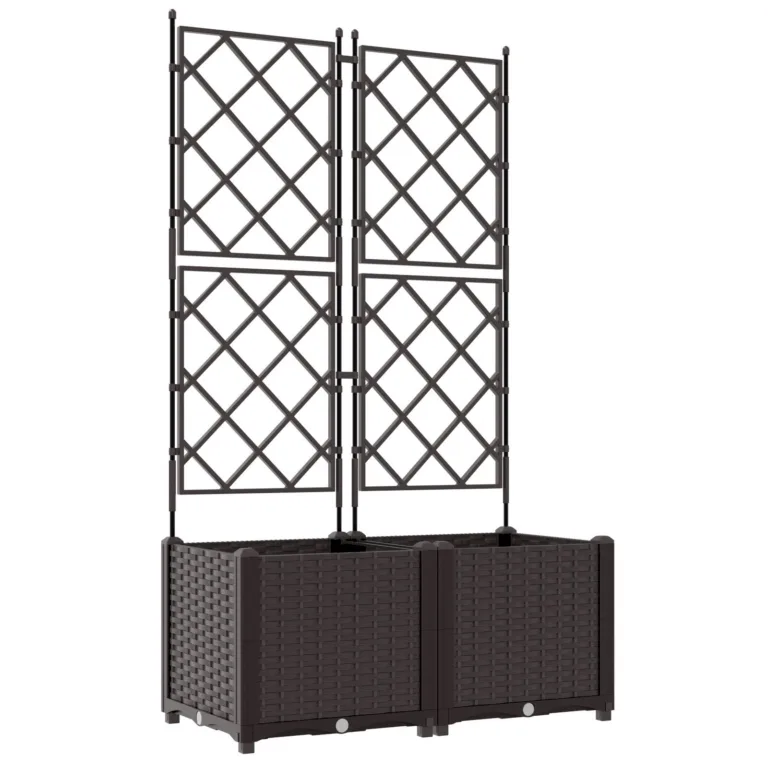 Aia alus trellisega 2 tk Pruun 80x40x143 cm