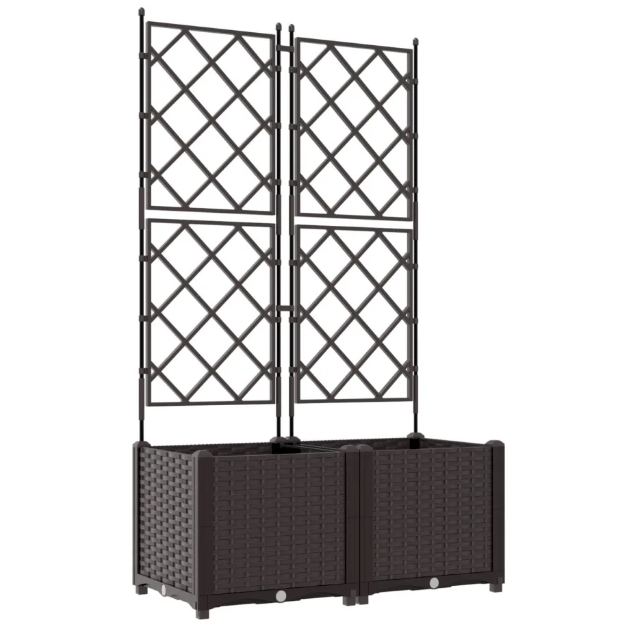 Aia alus trellisega 2 tk Pruun 80x40x143 cm