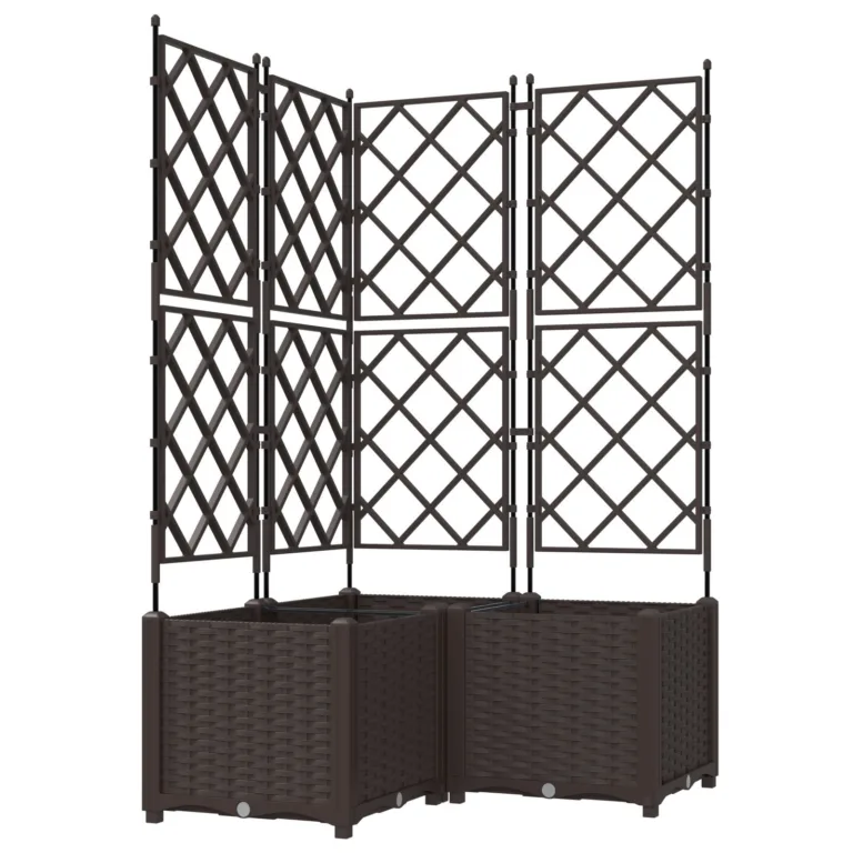 Aiakast trellisega 3 tk Pruun 80x80x143 cm