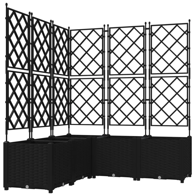 Aiakast trellisega 5 tk Must 120x120x143 cm