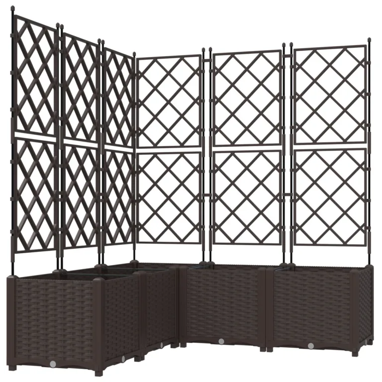 Aiakast trellisega 5 tk Pruun 120x120x143 cm