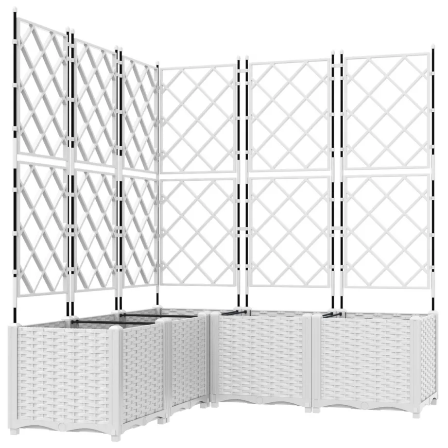 Aiakast trellisega 5 tk Valge 120x120x143 cm