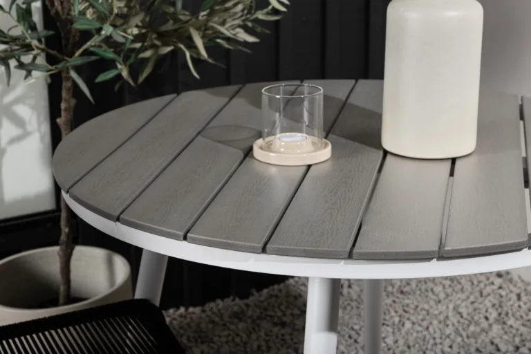 Aiamööblikomplekt Break – ümmargune laud (Aintwood, 90 cm) ja Lindos must tool - GR22678