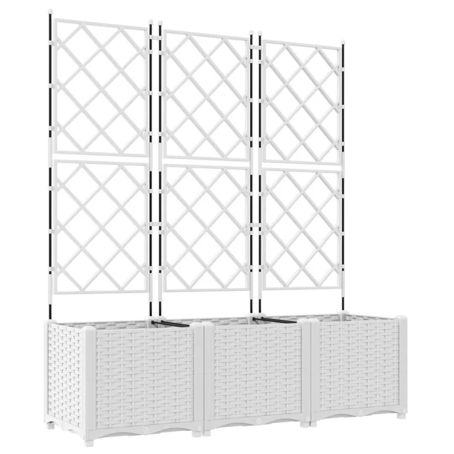 Aianduse potikast koos võrguga 3 tk Valge 120x40x143 cm