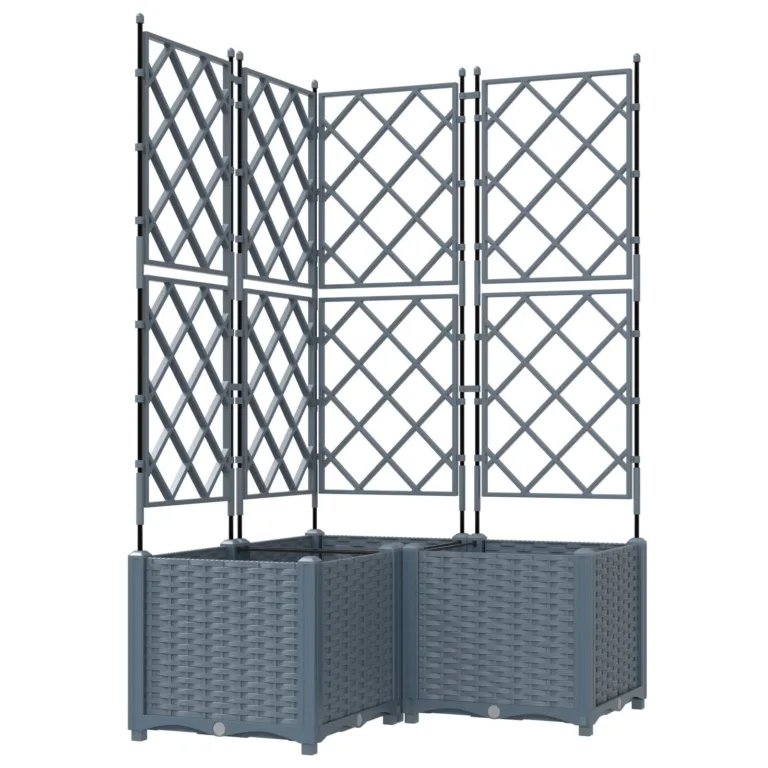 Aiataimealus trellisega 3 tk Helehall 80x80x143 cm