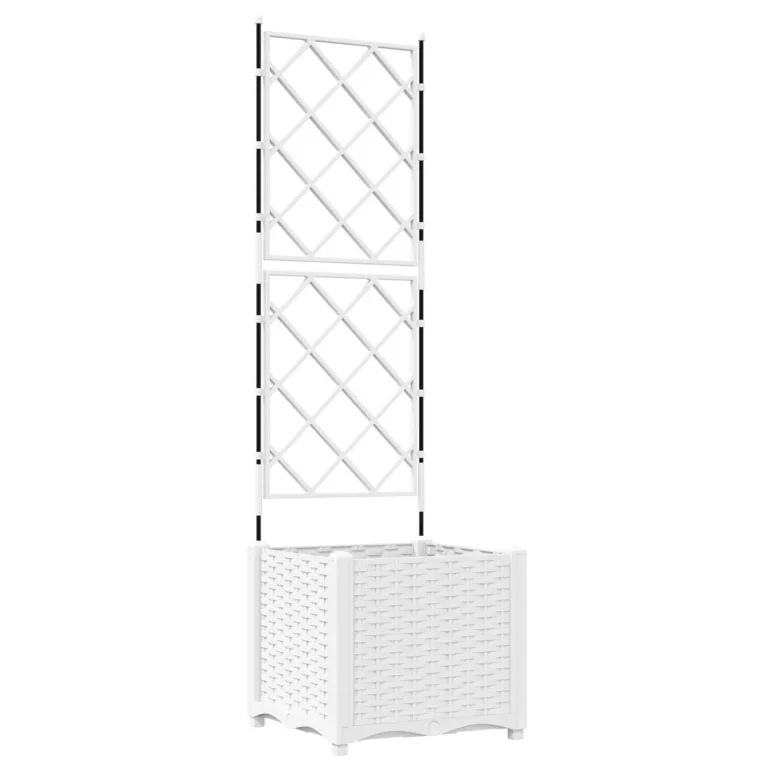 Aiataimede Alus Trellisega Valge 40x40x143 cm