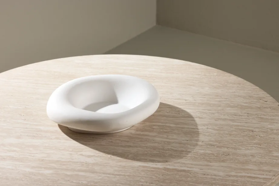 Beež MDF-plaadist ümar diivanilaud Härön (travertiini imitatsioon, ø80 cm), 62058-999 – 11