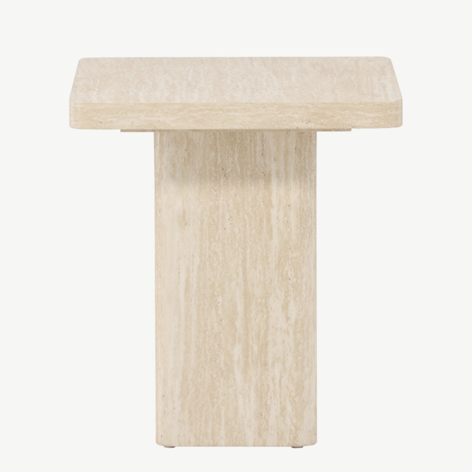 Beež MDF diivanilaud Qvart (travertiinimustriga, 50x50x56 cm), 62061-999 – 5