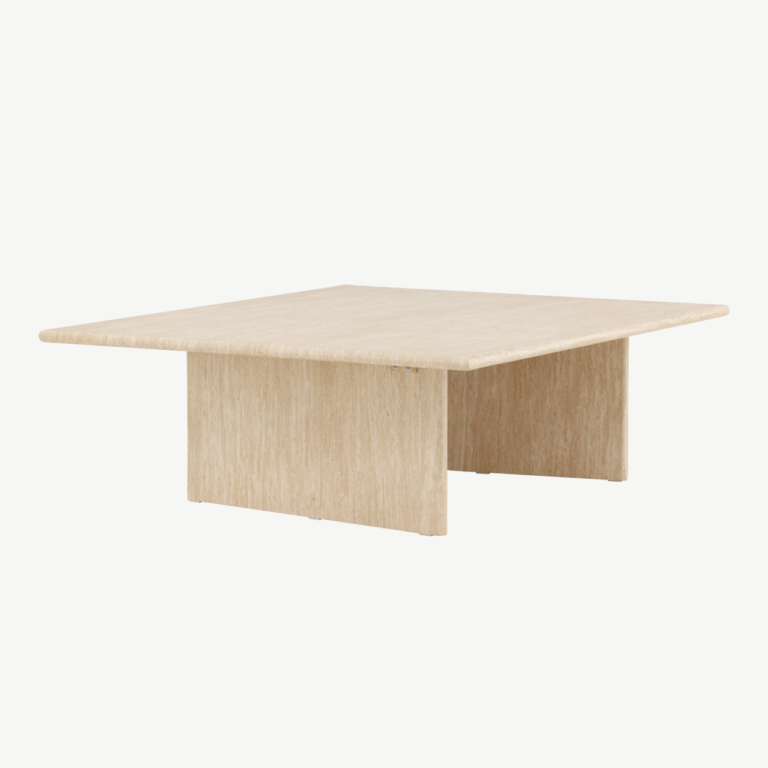 Beež MDF diivanilaud Skagen kollektsioonist, travertiinimustriga, 120x100 cm - 61786-707