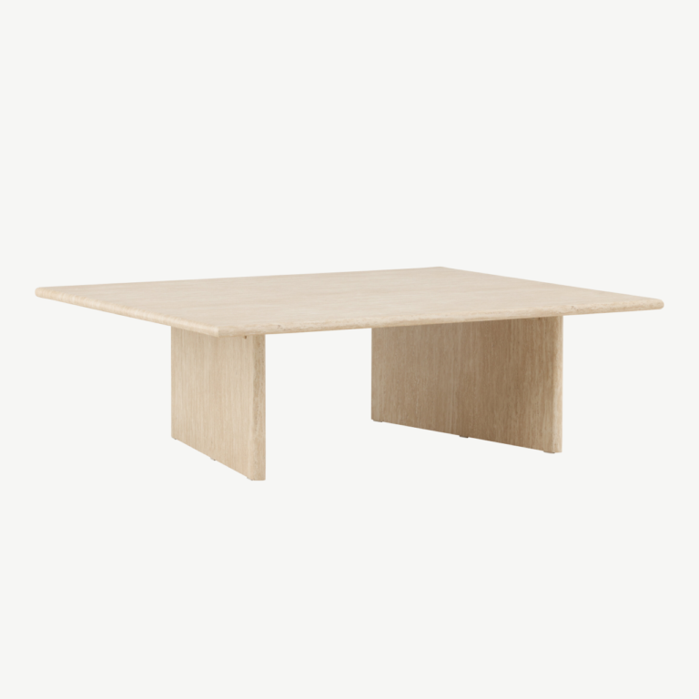 Beež MDF diivanilaud Skagen kollektsioonist, travertiinimustriga, 120x100 cm - 61786-707