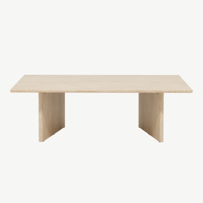 Beež MDF diivanilaud Skagen kollektsioonist, travertiinimustriga, 120x100 cm - 61786-707