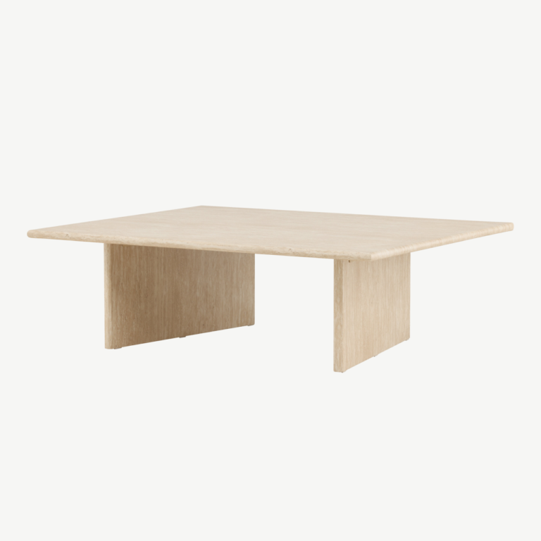 Beež MDF diivanilaud Skagen kollektsioonist, travertiinimustriga, 120x100 cm - 61786-707