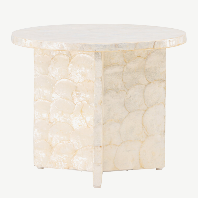 Beež capiz-kestadest diivanilaud Smögen, ø40 cm - 61814-111
