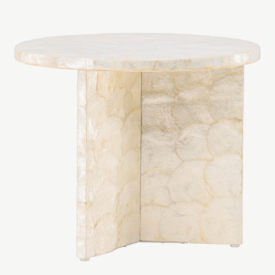 Beež capiz-kestadest diivanilaud Smögen, ø40 cm - 61814-111