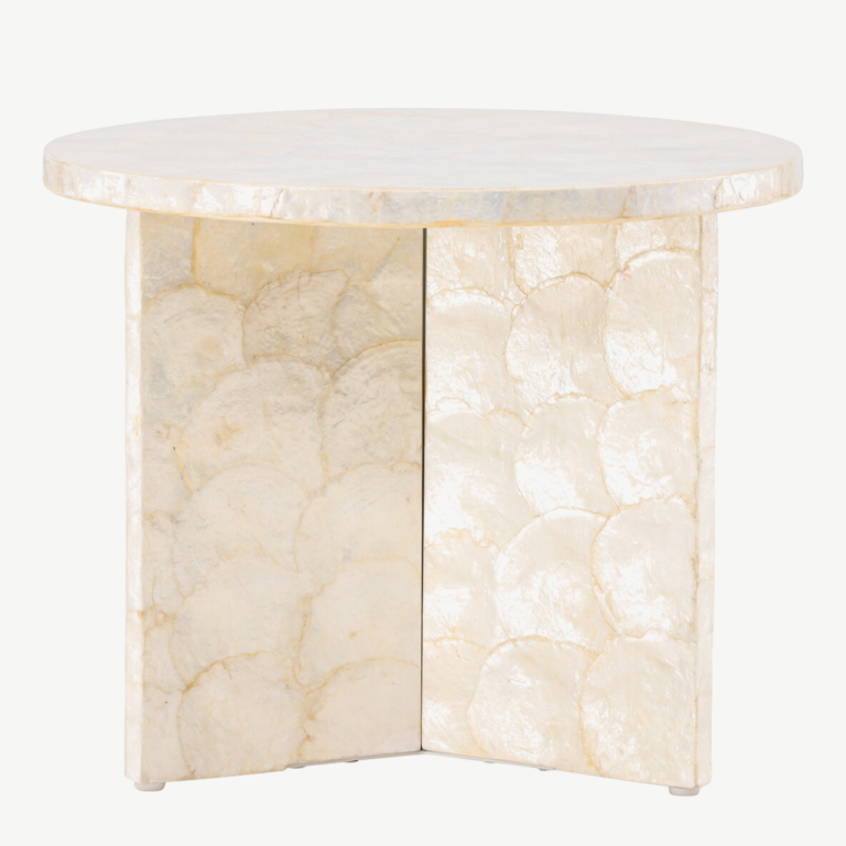 Beež capiz-kestadest diivanilaud Smögen, ø40 cm - 61814-111