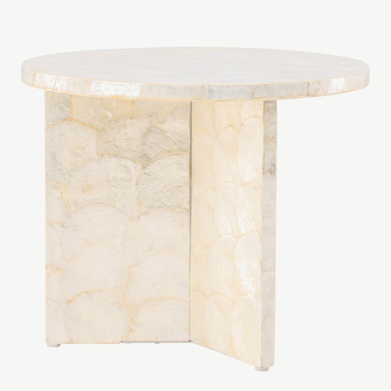 Beež capiz-kestadest diivanilaud Smögen, ø40 cm - 61814-111