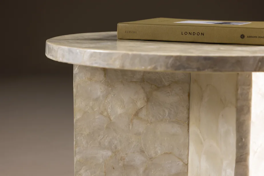 Beež capiz-kestadest diivanilaud Smögen, ø40 cm, 61814-111 – 10