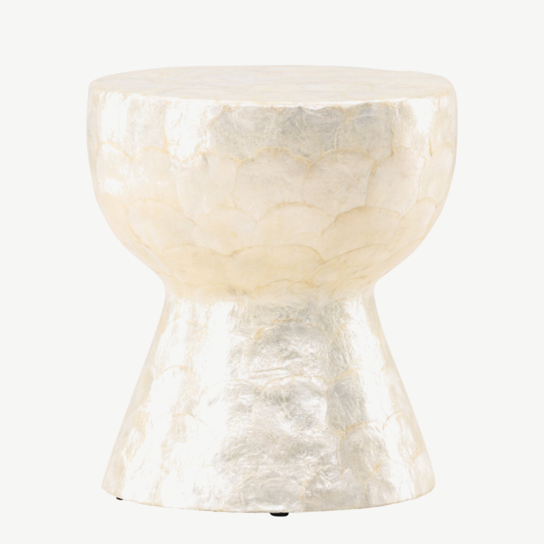 Beež kapiz-kestaga diivanilaud Sandön (ø40 cm) - 61805-111