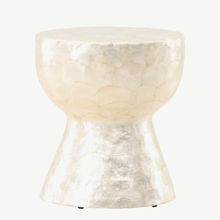 Beež kapiz-kestaga diivanilaud Sandön (ø40 cm) - 61805-111