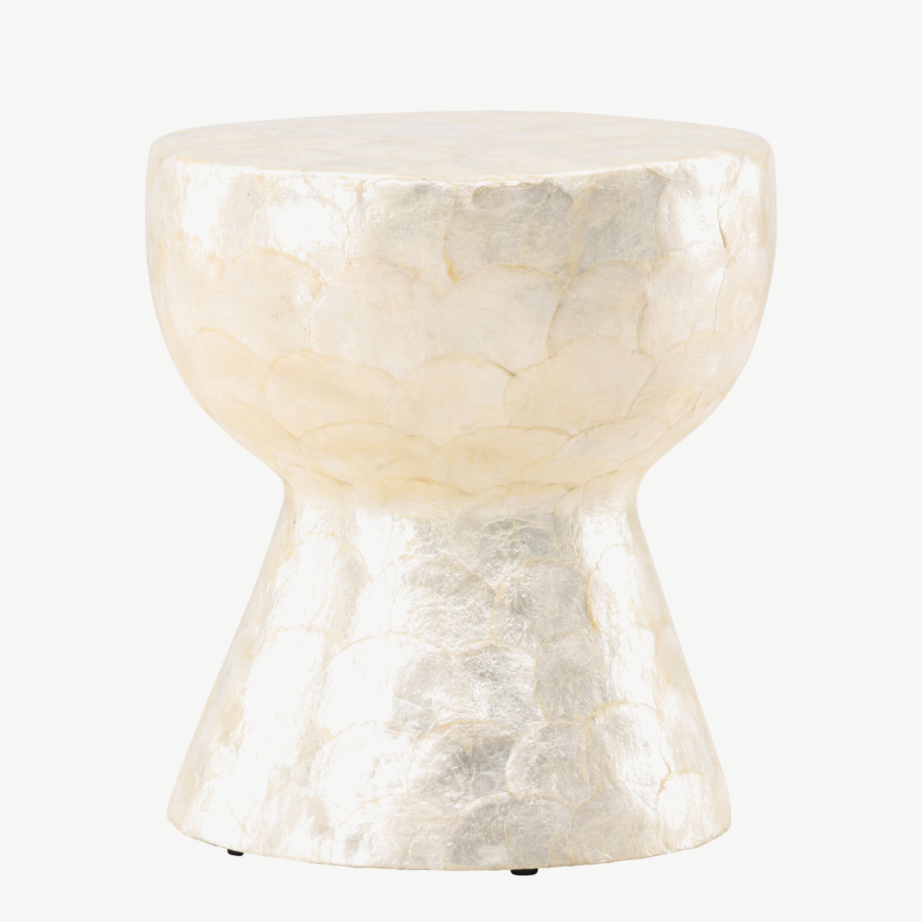 Beež kapiz-kestaga diivanilaud Sandön (ø40 cm), 61805-111