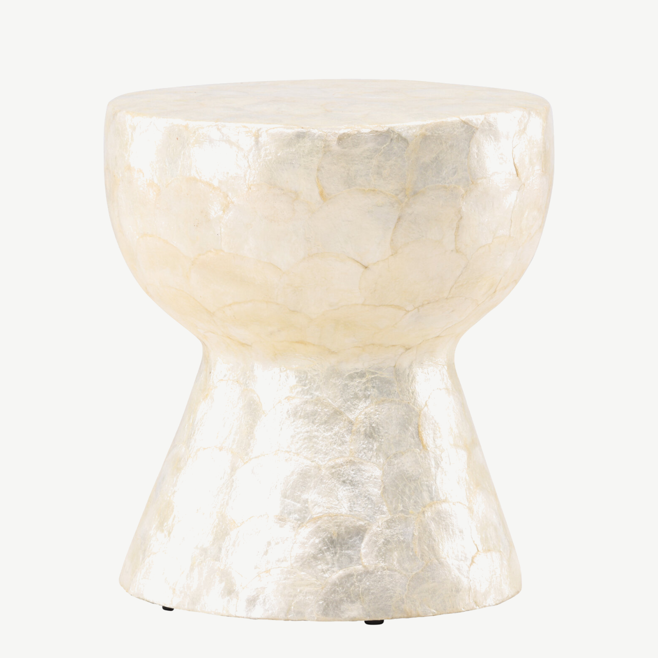Beež kapiz-kestaga diivanilaud Sandön (ø40 cm) - 61805-111
